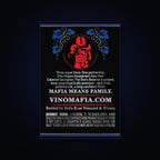 The Don's Reserve 2024 Cabernet Sauvignon, Niagara Escarpment, Vino Mafia back label: Mafia Means Family